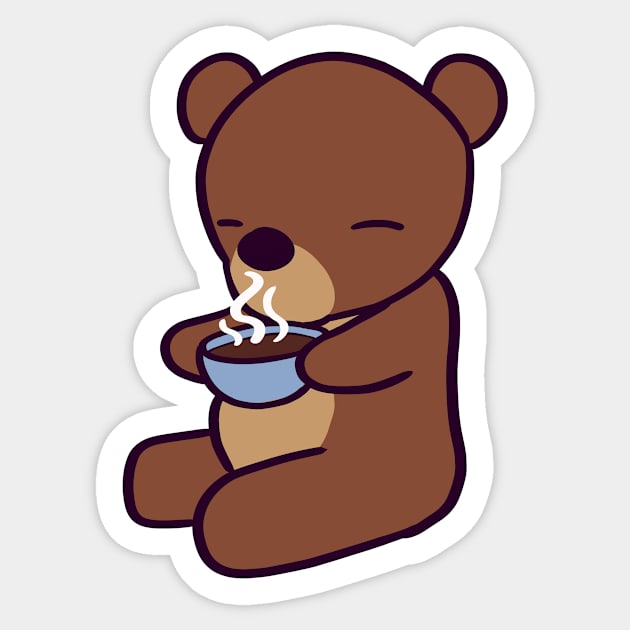 Morning Coffee Bear Sticker by ThumboArtBumbo